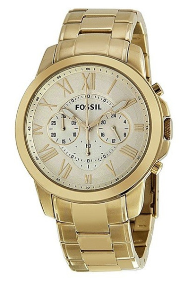 Cinturino per orologio Fossil FS4814 Acciaio inossidabile Placcato oro 22mm